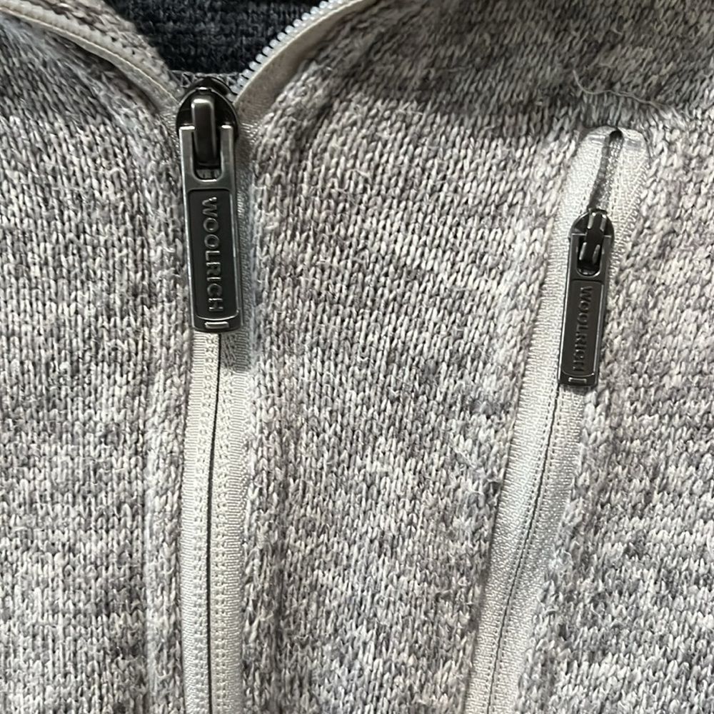 WOOLRICH Men's Grey Fleece 1/2 Zip Pullover Sweater, Size L - Picture 4 of 10